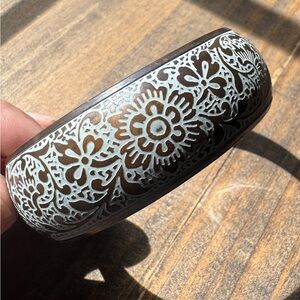 Engraved Floral Bangle Bracelet